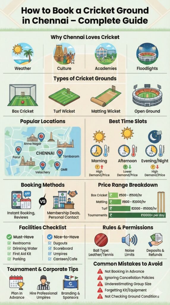 Book a cricket ground - chennai